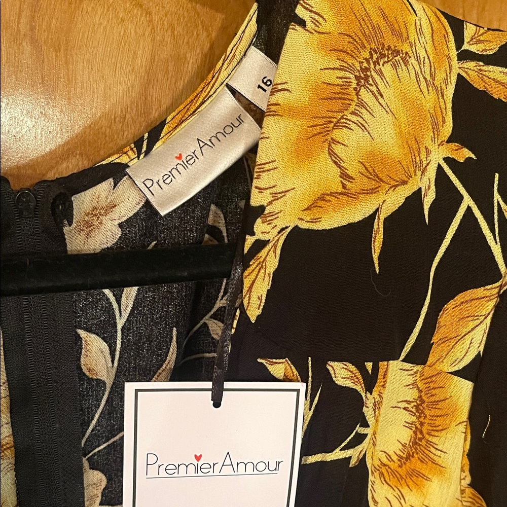 Premier Black and Yellow Floral Maxi Dress - Picture 2 of 12